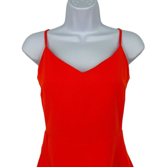 Storee A-Line Mini Dress V-neck Sleeveless Orange Size Small - Picture 3 of 11